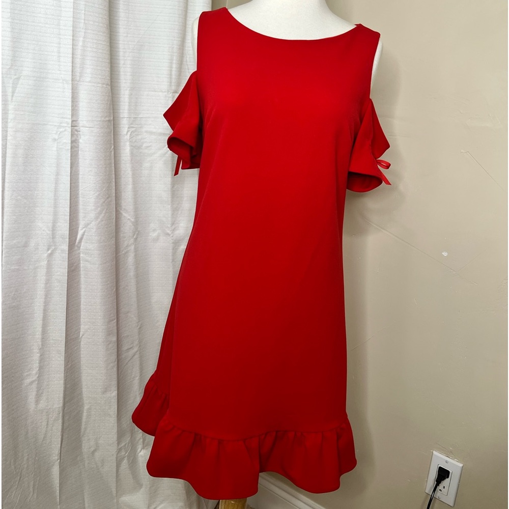 Betsy Johnson Red size 2 ruffle off shoulder dress